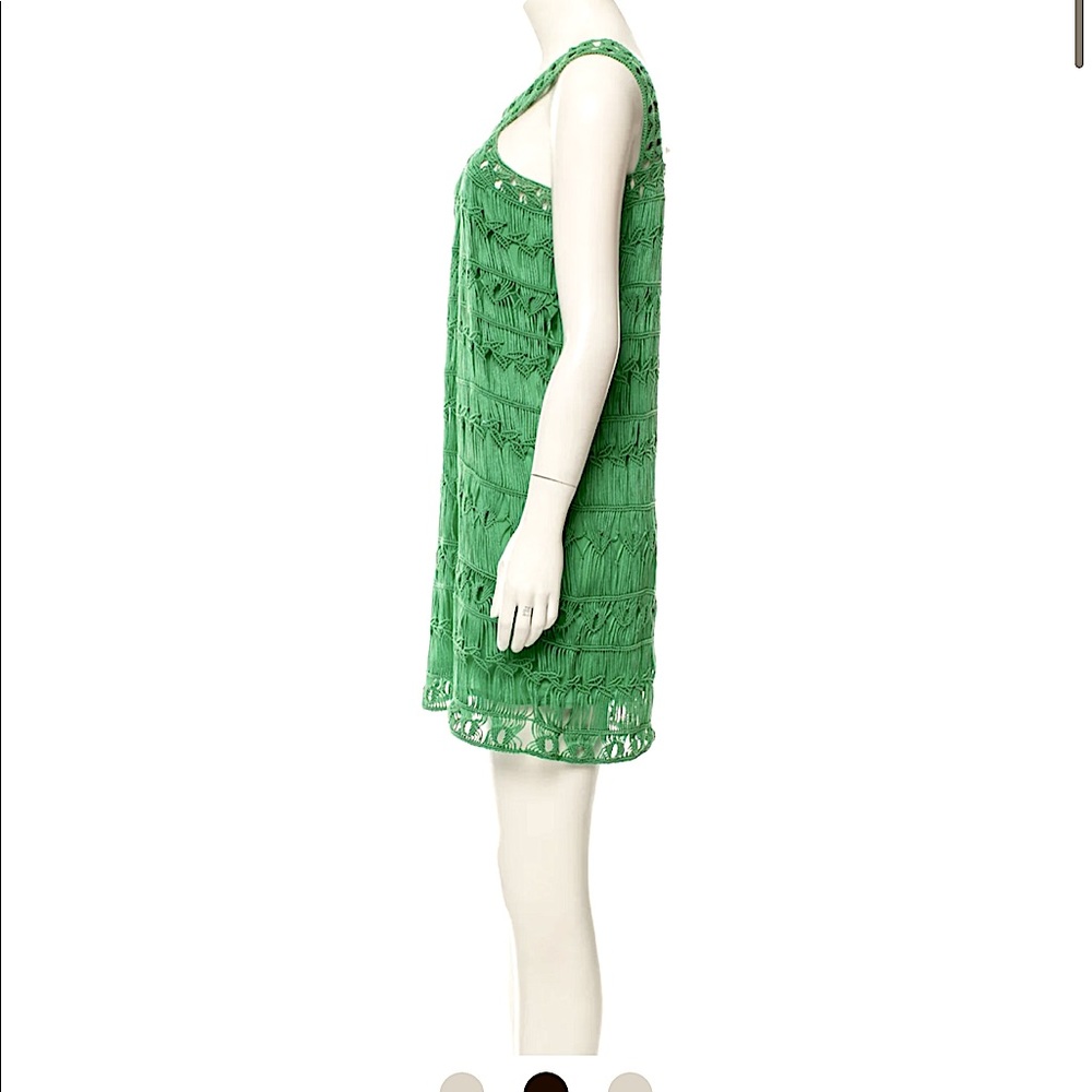SALE NWOT DIANE FURSTENBERG LIZA MACRAME CROCHET DRESS in Emerald Green - Picture 4 of 10